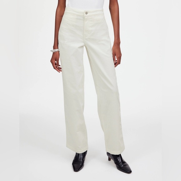 Madewell The Emmett Wide-Leg Pant in Corduroy: Welt Pocket Edition in White - Picture 1 of 14